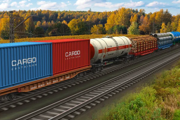 Freight train — Stock Photo, Image