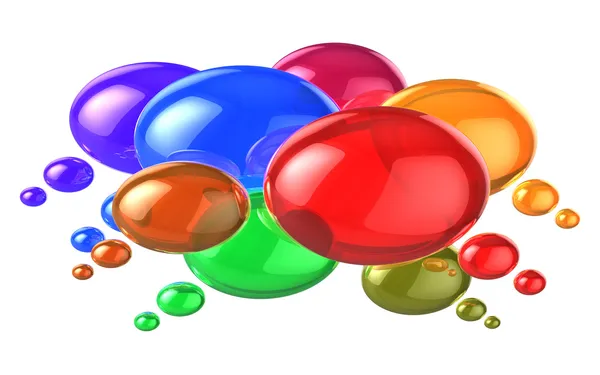 Sosyal ağ kavramı: renkli konuşma balonları — Stok fotoğraf