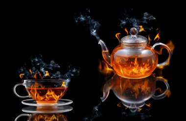 Burning tea clipart