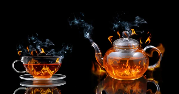 जलती हुई चाय — स्टॉक फ़ोटो, इमेज