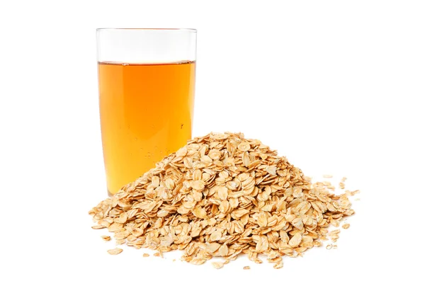 Apple juice and oat flakes — Stock Photo, Image