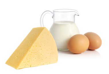 Cheese, milk and eggs clipart