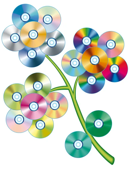 CD çiçek — Stok Vektör