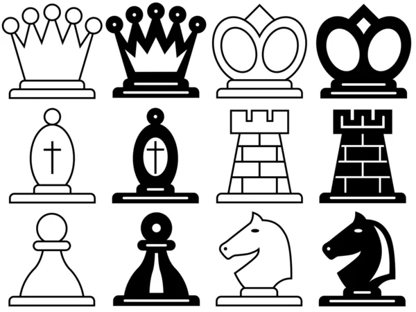 Símbolos de ajedrez — Archivo Imágenes Vectoriales