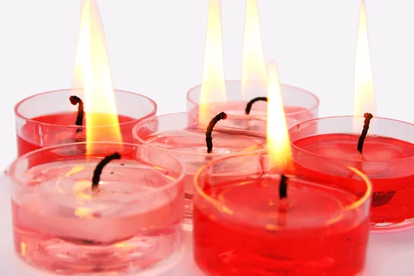 Rot und Rosa Kerzen — Stockfoto
