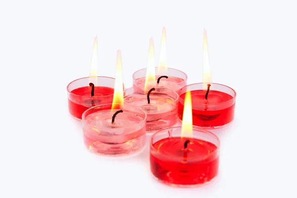 Червоні та рожеві свічки — стокове фото