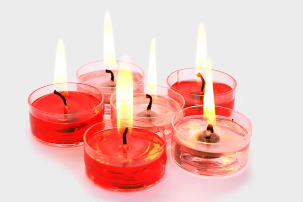 Czerwone i różowe świece — Zdjęcie stockowe