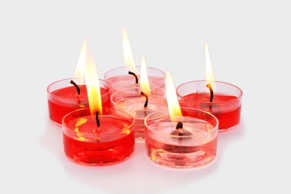 Rot und Rosa Kerzen — Stockfoto
