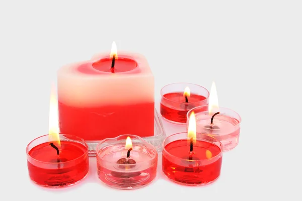 Κόκκινο και ροζ κεριά — Φωτογραφία Αρχείου