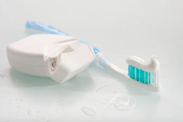 stock image Toothbrush and dental floss