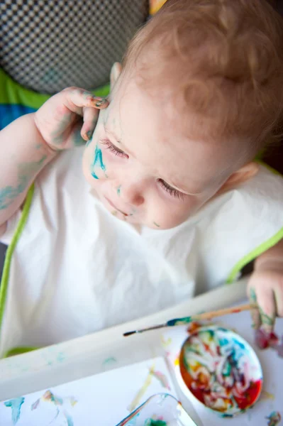 Baby painting — Stock Photo, Image