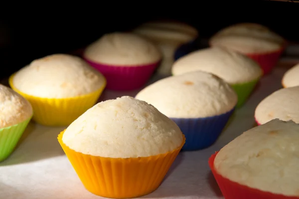 Muffins im Ofen — Stockfoto