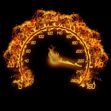 Burning speedometer clipart