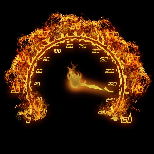 Brandende snelheidsmeter — Stockfoto