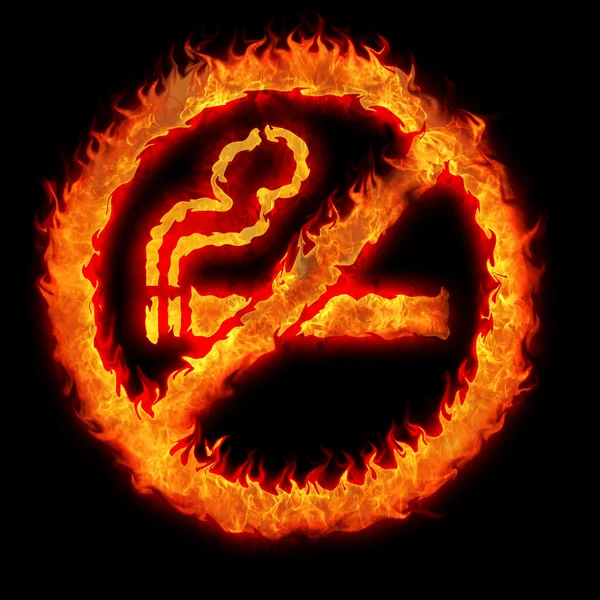 Rauchverbotsschild verbrennen — Stockfoto