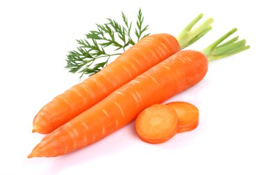 Sweet carrot with leaves clipart