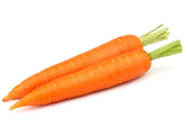 Two carrots on a white background clipart