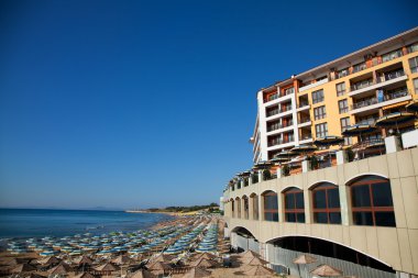 Empty hotel beach clipart