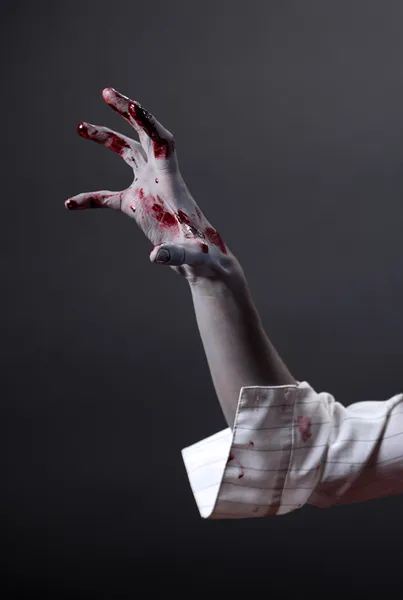 Creepy zombie hand, extreme body-art — Stock Photo, Image