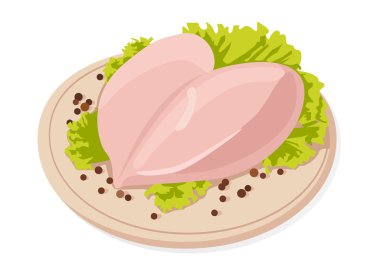 Vector fresh raw chicken breasts vector