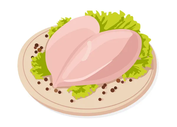 Vector fresh raw chicken breasts — Stock Vector