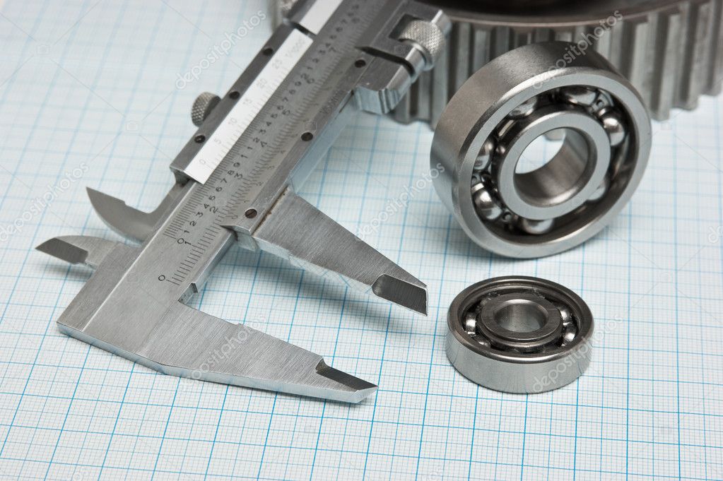 Caliper with gears and bearings — Stock Photo © Observer #9679878