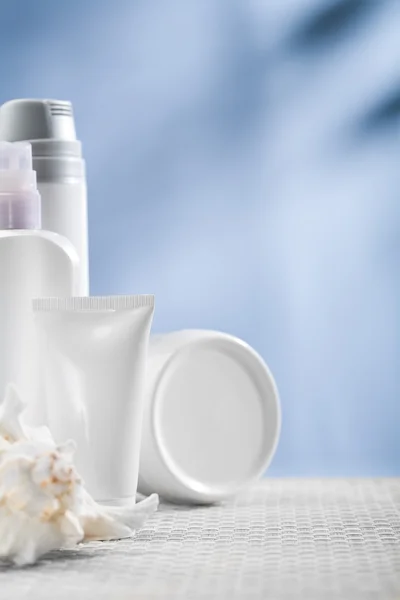 Cosmetical tube and bottles — Stock Photo, Image