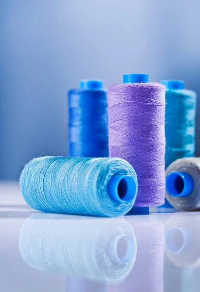 Five sewing spools — Stock Photo, Image
