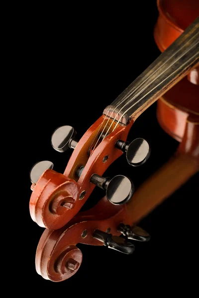 Violino sobre fundo preto — Fotografia de Stock