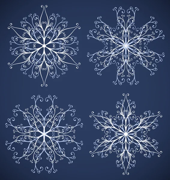 Conjunto de copos de nieve — Vector de stock