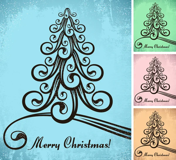 Árvore de Natal estilizada Vetores De Bancos De Imagens Sem Royalties
