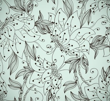 Seamless pattern with peons clipart