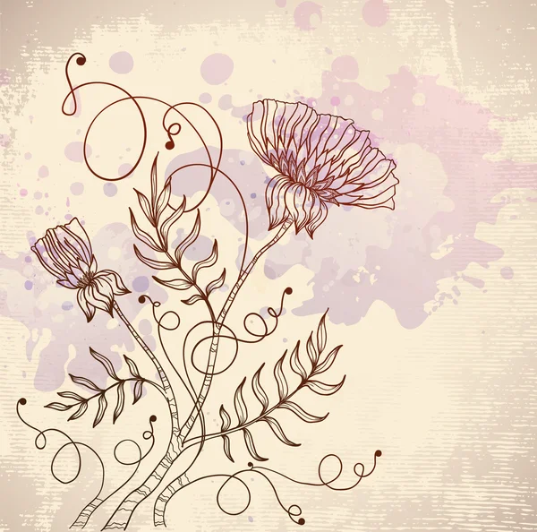 美しいレトロ花 — ストックベクタ