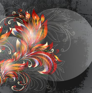 Background with bright abstract flower clipart