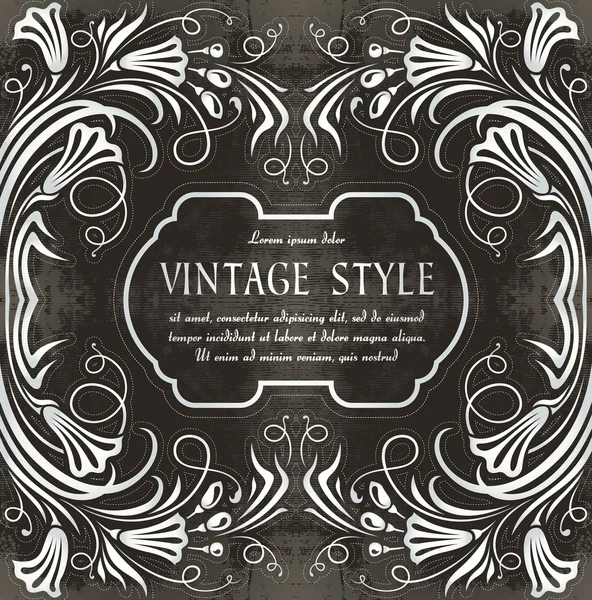 Etichetta vintage floreale Vettoriali Stock Royalty Free