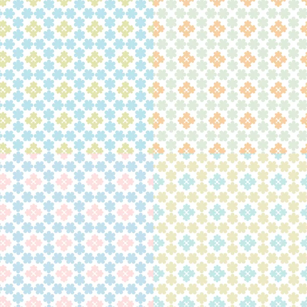 Векторная иллюстрация набора абстрактных цветочных геометрических швов — стоковый вектор