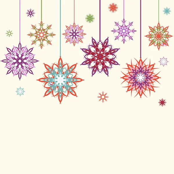 Illustration vectorielle d'un flocon de neige abstrait, fond de fleurs — Image vectorielle