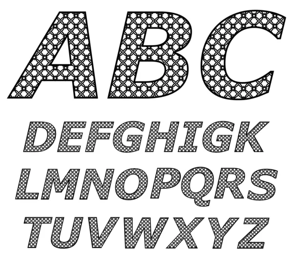 stock vector Vector illustration of a black and white alphabet.