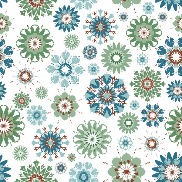 Ilustración vectorial de un patrón floral sin costuras — Archivo Imágenes Vectoriales
