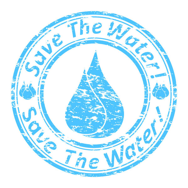 Векторная иллюстрация синей гранж-резиновой печати с текстом
