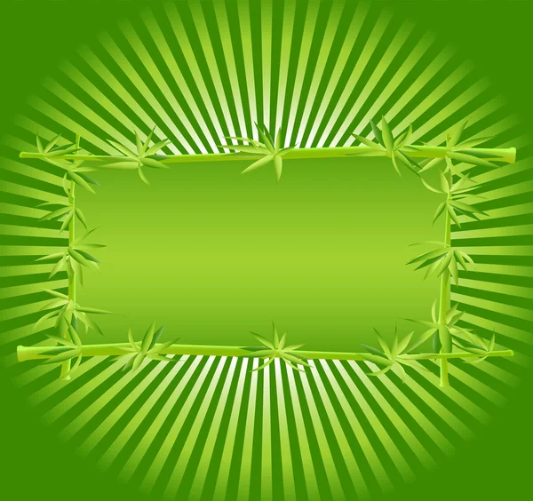 Vecteur. cadre en bambou sur fond ensoleillé — Image vectorielle