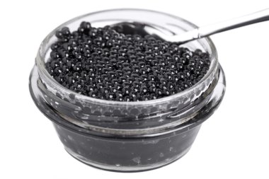 Black caviar isolated on white clipart