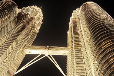 Petronas Twin Towers at night clipart