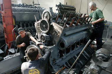 Workers at factory clipart