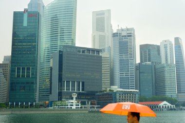 Singapore in the rain clipart