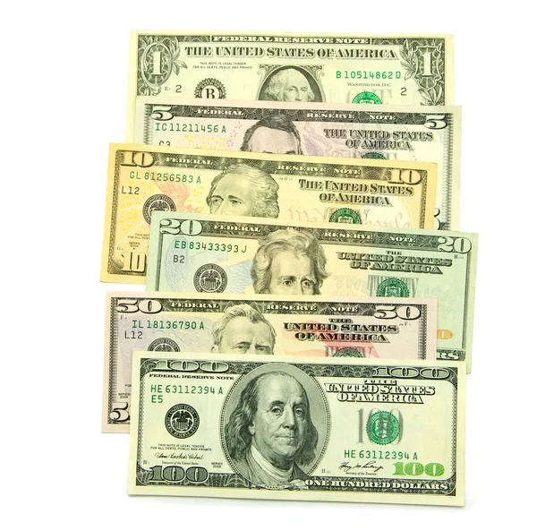 Pieniądze na biały — Zdjęcie stockowe