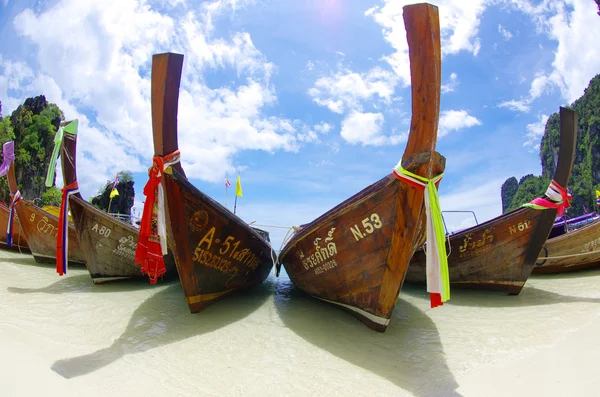 Bateaux à queue longue, Mer d'Andaman — Photo