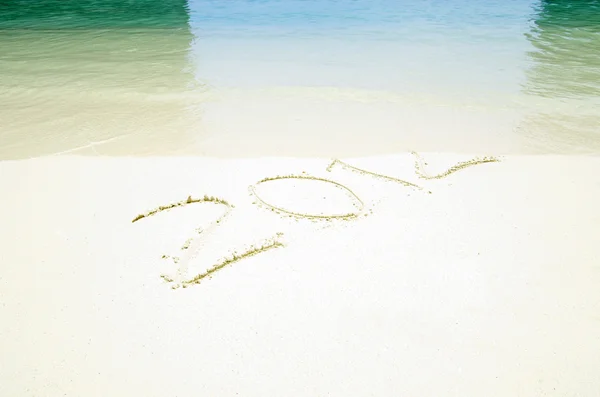 2012 on beach sand — Stock Photo, Image