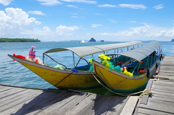 Longtail boten, Andamanzee, — Stockfoto