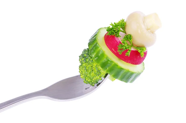 Verdure su una forchetta — Foto Stock